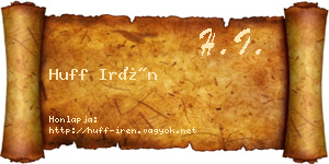 Huff Irén névjegykártya